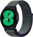 By Qubix - Sport Loop Nylon Bandje voor Garmin Forerunner 970 / 570 (47mm) / 255 - Blauw met Groene Band - 22mm