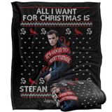 LOGOVISION The Vampire Diaries All I Want For Christmas Is Stefan Salvatore Silky Touch Super Zachte Gooi Deken 152 X 127 Cm