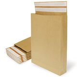 Sobres Ofituria Sobres de Papel Kraft con Doble Tira de Silicona de 3 Fuelles para Envíos y Empaquetados. Bolsas de Papel para Enviar Ropa, Complementos, Decoración o Regalos