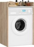 Akord Wasmachine Kast / Wasmachine Ombouw / Wasmachine Meubel FIN / Sonoma Eik - Wit / 64 x 98 x 50 cm
