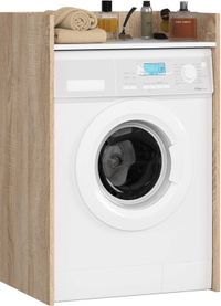 Akord Wasmachine Kast / Wasmachine Ombouw / Wasmachine Meubel FIN / Sonoma Eik - Wit / 64 x 98 x 50 cm