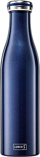 Lurch 240862 thermosfles voor warme en koude dranken van dubbelwandig roestvrij staal 0,75l, blauw-metallic