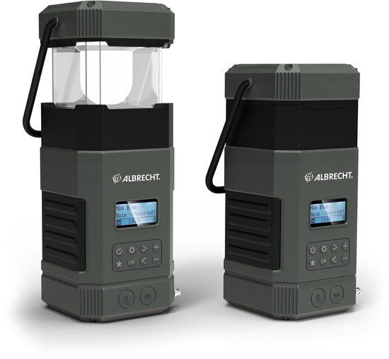 Albrecht audio Albrecht DR 114 DAB+ Outdoor Radio met Bluetooth, SOS, Lamp, Zonne-energie & PowerBank - Zwart