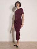 Apricot Katoenen T-shirt-maxi-jurk met ruches
