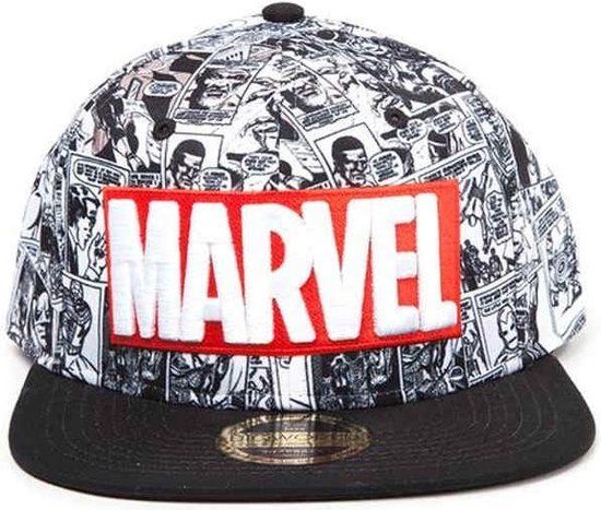 Marvel Comics Classic Rood en Wit Logo Snapback Cap Pet - Multicolours - One size