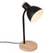 BRILONER Prep – Lampe de table – lampe de chevet avec accents naturels – Douille E14 – avec interrupteur sur câble – noir/bois – Ø14 x 39,5 cm