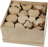 Creativ company Handgemaakte Dozen Papier-maché - DIY Papier-maché Dozen Set - Creatieve Dozen voor Knutselen - Decoratieve Dozen Set - Papier-maché Dozen Assortiment - 6-11 cm - 63 Stuks