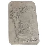 Lachineuse Talisman God Caishen - Feng Shui Fortuin & Rijkdom - Talisman van Tibetaans zilver 10 x 5,7 cm - Boeddhistische tradities - Deco Zen thuis kantoor - cadeau-idee China, Japan, Azië
