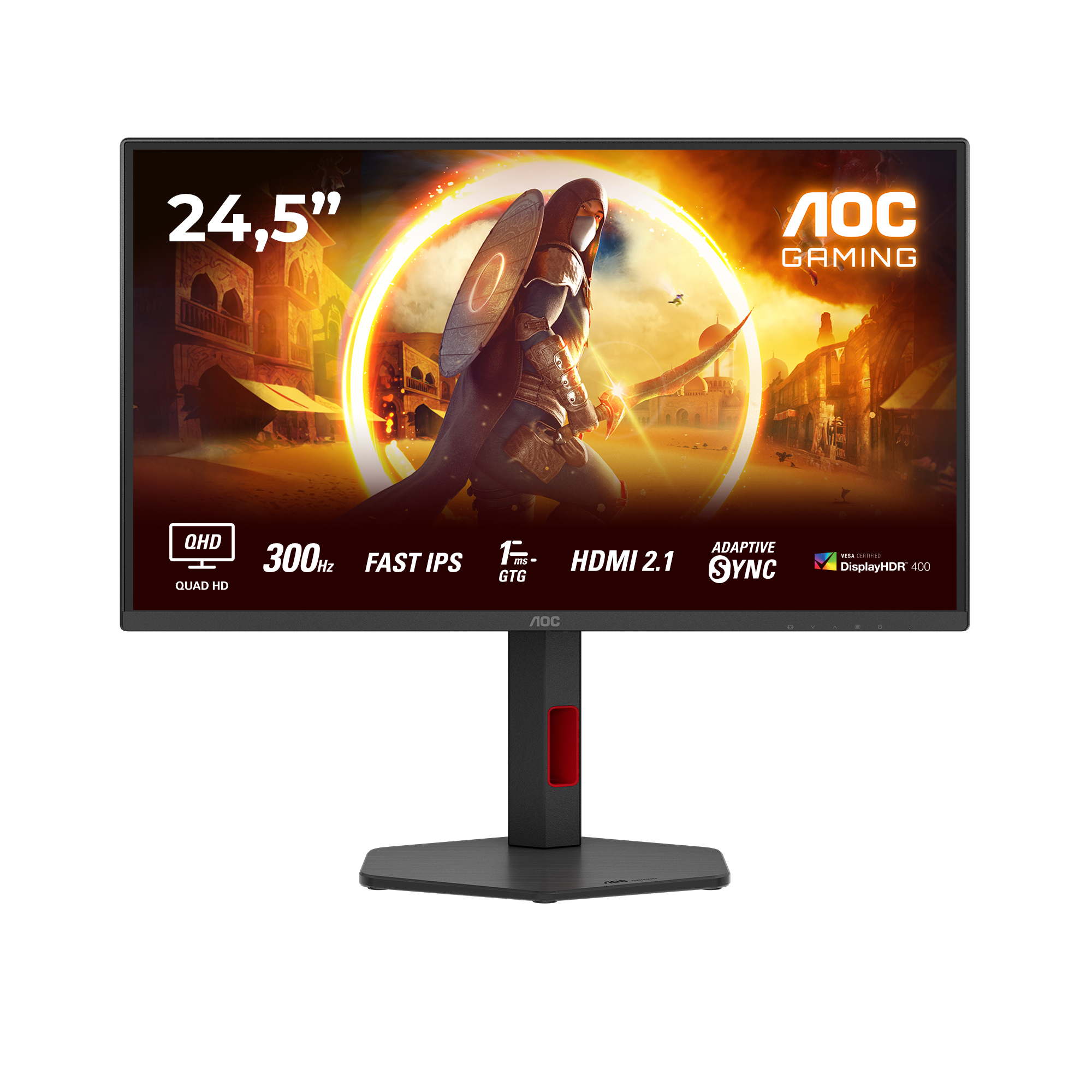 AOC G4 Q25G4SR 25" Quad HD 300Hz Gaming Monitor - HDMI 2.1, HDR400