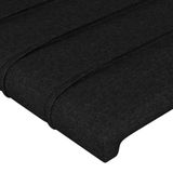 VidaXL Hoofdbord met randen 183x16x78/88 cm stof zwart