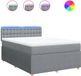 vidaXL Boxspring met matras, stof, lichtgrijs, 140x200 cm