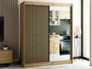LAMORA Armoire 2 portes coulissantes 180 cm chêne artisan avec miroir