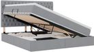 vidaXL Lit de rangement LED avec matelas, gris clair, 180 x 200 cm, tissu