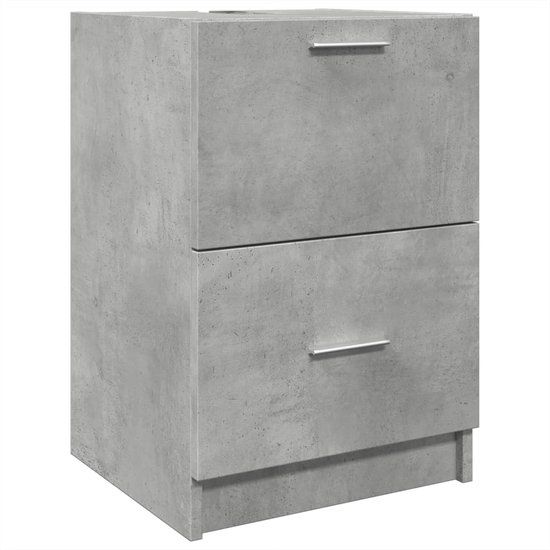 vidaXL Wastafelkast - 40x37x59 cm - Bewerkt Hout - Betongrijs