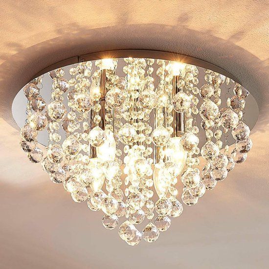 Lindby Plafondlamp - 5-lichts - Metaal/Acryl - Chroom/Helder - E14