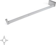Emuca Barre de penderie Castor avec lumière LED, réglable 558-708 mm, capteur de mouvement, Aluminium, Anodisé mat