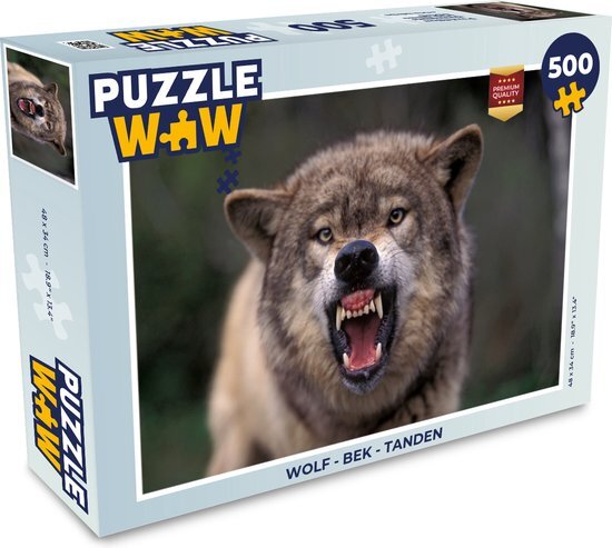 MuchoWow Puzzel Wolf - Bek - Tanden - Legpuzzel - Puzzel 500 stukjes