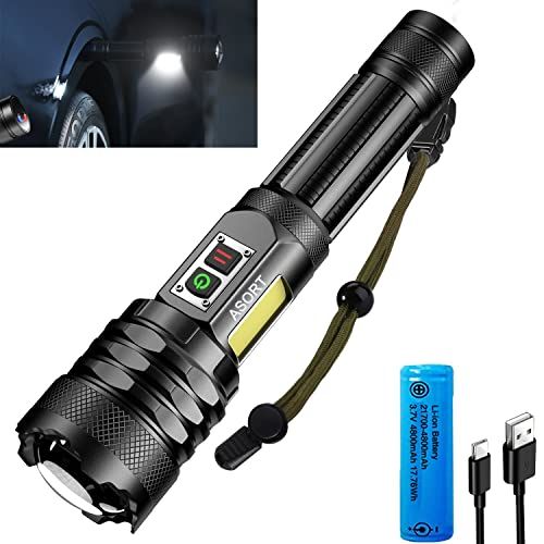 ASORT LED zaklamp 30000 lumen extreem helder - Type-C oplaadbaar - IPX67 waterdicht