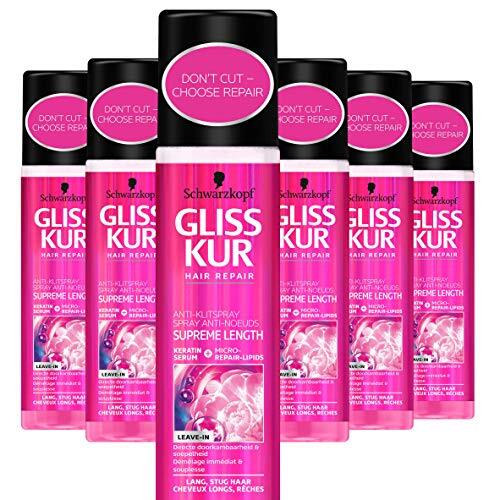 Schwarzkopf Gliss Kur Supreme Length Anti-Klit Spray 200ml , 6 stuks