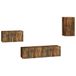 vidaXL Ensemble de meubles TV 4 pièces, bois d'ingénierie, chêne fumé