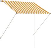 vidaXL Luifel uittrekbaar 150x150 cm geel en wit