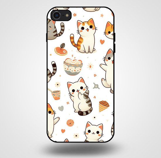 Smartphonica iPhone SE (2020-2022) Hoesje - Katten Opdruk - TPU Backcover