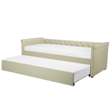 Beliani LIBOURNE - Uitschuifbed - Beige - 80 x 200 cm - Polyester
