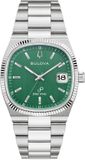 Bulova Super Seville 96B439 Horloge - Staal - Zilverkleurig - Groen - Ø 37 mm