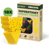 Grovita Rouwvliegjes Bestrijden - Plakstrips Vlindervorm - 18 Stuks - Fruitvliegjes Vanger - Insectenval - Gifvrij