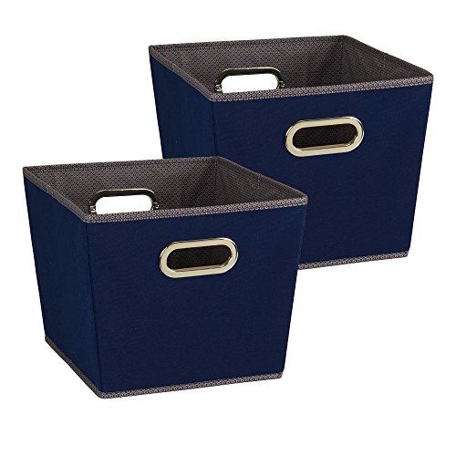 Household Essentials 94 Medium Taps Decoratieve Opbergbakken - Set van 2 Cubby Baskets - Navy Blue
