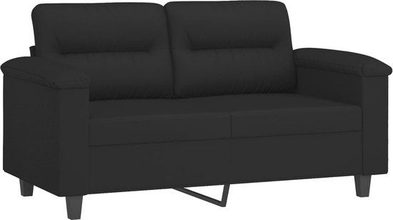 vidaXL Tweezitsbank 120 cm microvezelstof zwart