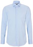 Hugo Boss BOSS Hank slim fit overhemd - popeline - blauw - Strijkvriendelijk - Boordmaat: 38 (EU maat: S)