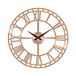 Ronde Koper Ronde Wandklok Van Metaal, Decoratief, Met Romeinse Cijfers