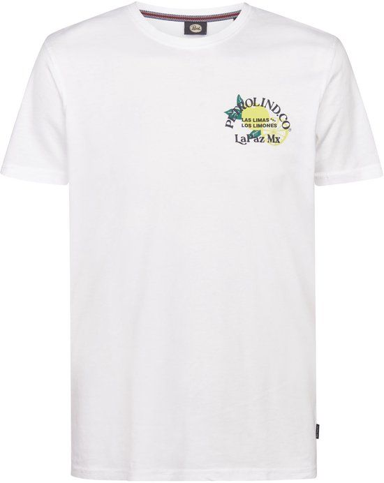 Petrol Industries Heren T-shirt met rugprint CosmosAzul - Wit - Maat XL