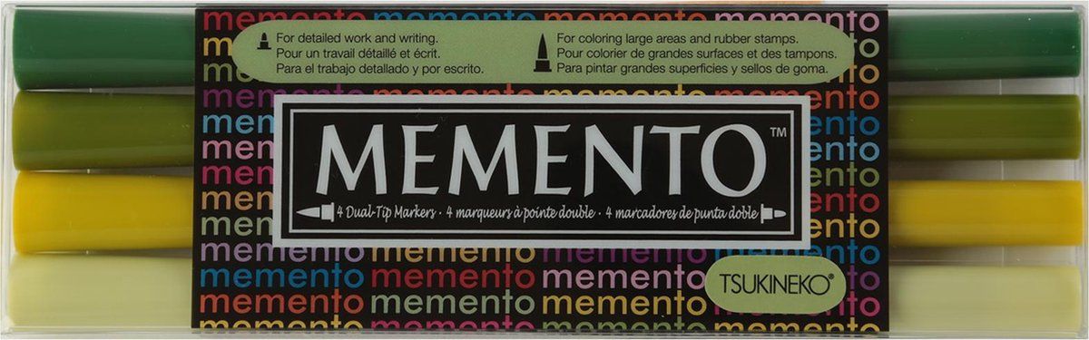 Tsukineko Memento Ink Marker Set/4 Greenhouse - 0712353980204