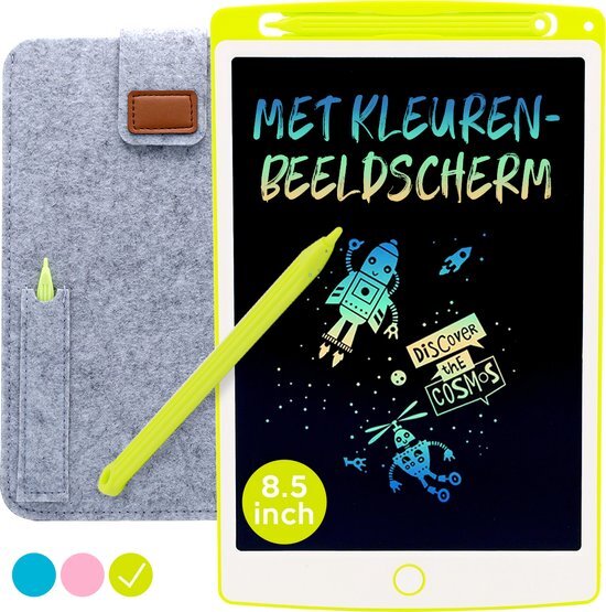 Must-Have for Kids LCD Tekentablet Kinderen "Groen" 10 inch - Kleurenscherm - Incl. Hoesje & Extra Pen - Drawing Tablet - Educatief Speelgoed - Peuter Tablet - Tekenspullen - Tekenset