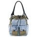 Desigual denim crossbody tas blauw/groen