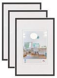 Walther Design KV520B3 New Lifestyle kunststof fotolijst, 15x20 cm, zwart, 3-pack