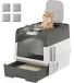 PawHut Litière pour chat - PP, ABS - 48 x 35 x 36 cm - Gris