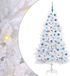 vidaXL Sapin de Noël artificiel Blanc 180 cm PVC et Acier