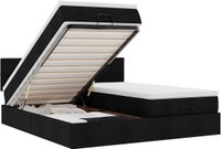 vidaXL - Ottomaans bed met matrassen - 200x200cm - stof - zwart