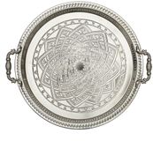 Home Deco Factory Marrakech dienblad - Metaal - Rond - D42cm - Zilver