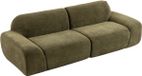 HOMCOM Canapé 3 places - Chenille (100 % Polyester), Mousse - 244 x 95 x 70 cm - Vert foncé