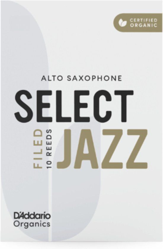 D'Addario Organic Select Jazz Filed Alto Saxophone Reed - 4M, 10-Pack