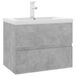 vidaXL Meuble sous lavabo avec lavabo intégré, gris béton, panneau de particules