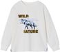 Vertbaudet T-shirt met lange mouwen voor jongens - Katoen - Ronde hals - Lange mouw - Printopdruk - Ecru - Maat 110