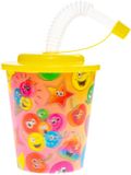 Duckiez 3D Beker Met Rietje En Deksel Lachgezicht - 12 stuks