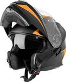 VINZ Helmets Busan Systeemhelm met Zonnevizier - Oranje - M