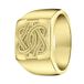Lucardi Heren Gerecycled stalen goldplated ring surinaamse mattenklopper