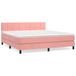 vidaXL Boxspringbed met matras, fluweel, roze, 160x200 cm